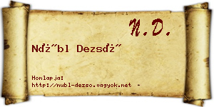 Nübl Dezső névjegykártya