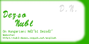 dezso nubl business card